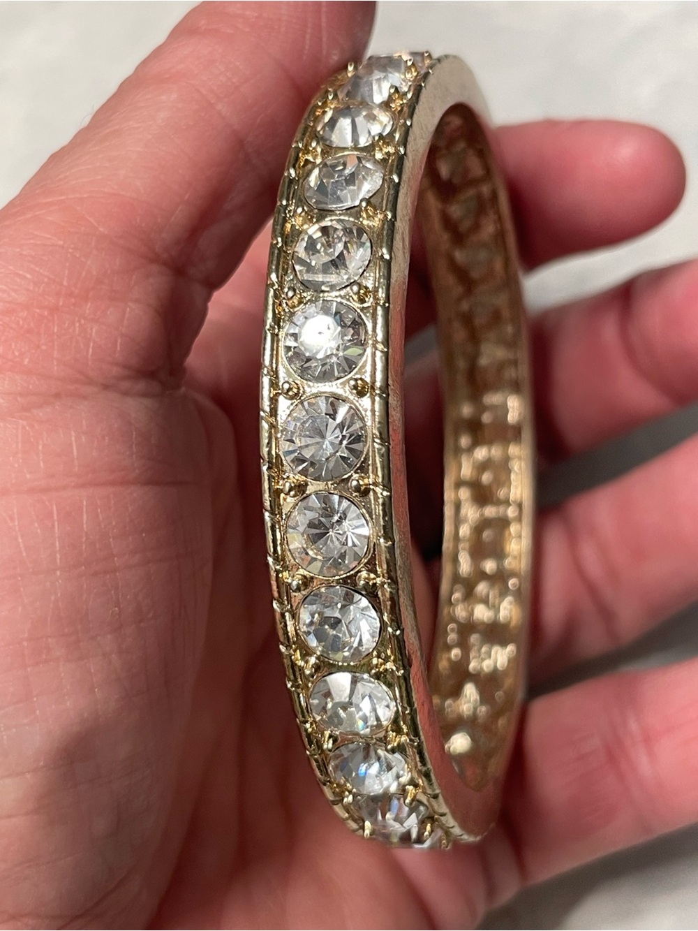 Gold Crystal Pavé Bangle Bracelet - Women Jewelry